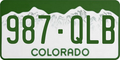 CO license plate 987QLB