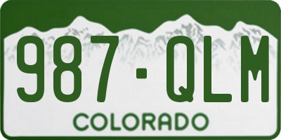 CO license plate 987QLM