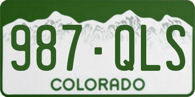 CO license plate 987QLS