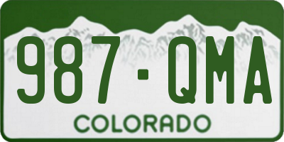CO license plate 987QMA