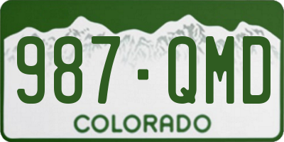 CO license plate 987QMD