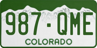 CO license plate 987QME