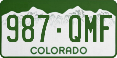 CO license plate 987QMF