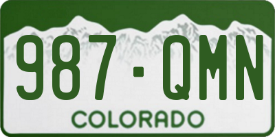 CO license plate 987QMN