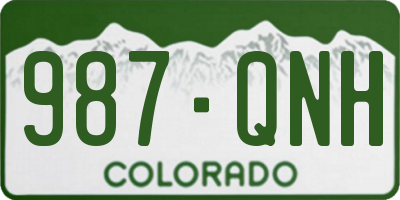 CO license plate 987QNH