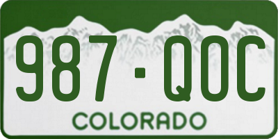 CO license plate 987QOC