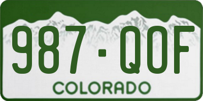 CO license plate 987QOF