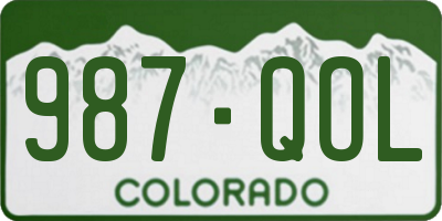 CO license plate 987QOL