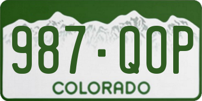 CO license plate 987QOP