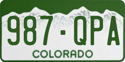 CO license plate 987QPA