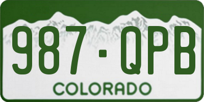 CO license plate 987QPB