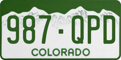 CO license plate 987QPD