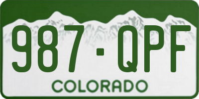 CO license plate 987QPF