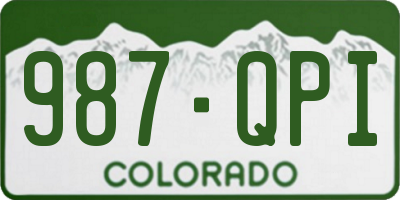 CO license plate 987QPI