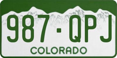 CO license plate 987QPJ