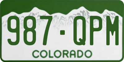 CO license plate 987QPM