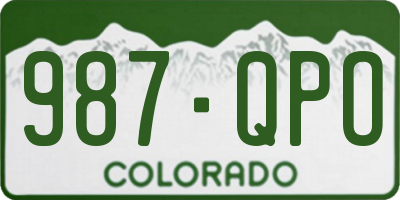 CO license plate 987QPO