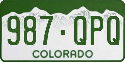 CO license plate 987QPQ