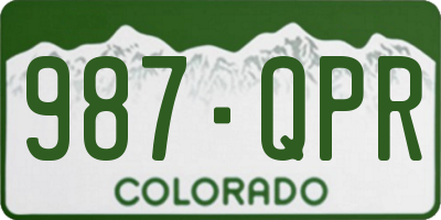 CO license plate 987QPR