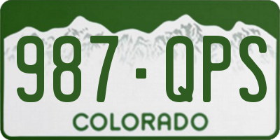 CO license plate 987QPS