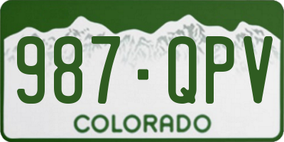 CO license plate 987QPV