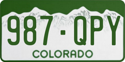 CO license plate 987QPY
