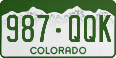 CO license plate 987QQK