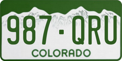 CO license plate 987QRU