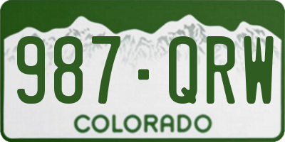 CO license plate 987QRW