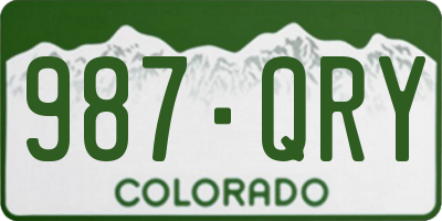 CO license plate 987QRY