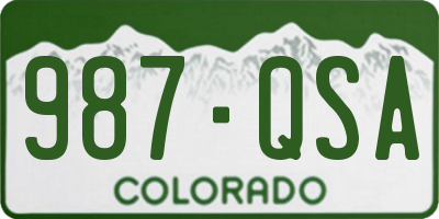 CO license plate 987QSA