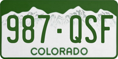 CO license plate 987QSF