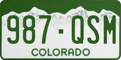 CO license plate 987QSM
