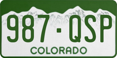 CO license plate 987QSP