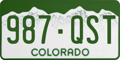 CO license plate 987QST