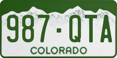 CO license plate 987QTA