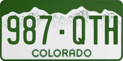 CO license plate 987QTH