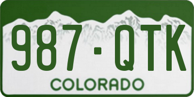 CO license plate 987QTK