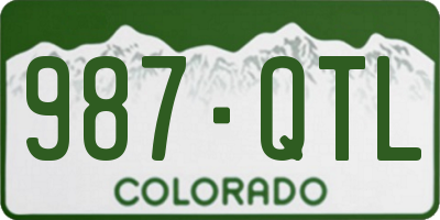 CO license plate 987QTL