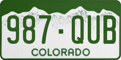 CO license plate 987QUB