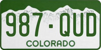 CO license plate 987QUD