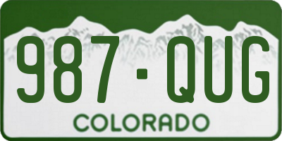 CO license plate 987QUG