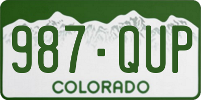 CO license plate 987QUP
