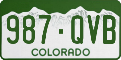 CO license plate 987QVB