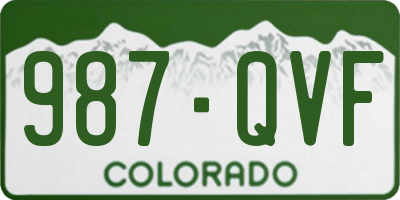 CO license plate 987QVF