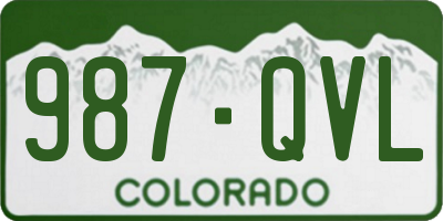 CO license plate 987QVL