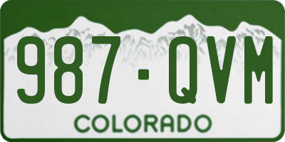 CO license plate 987QVM