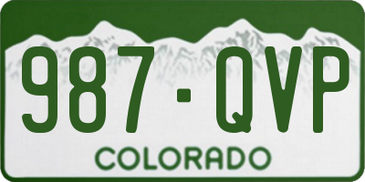 CO license plate 987QVP