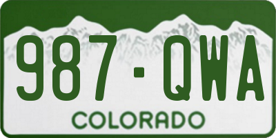 CO license plate 987QWA