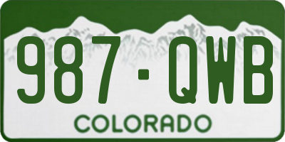 CO license plate 987QWB